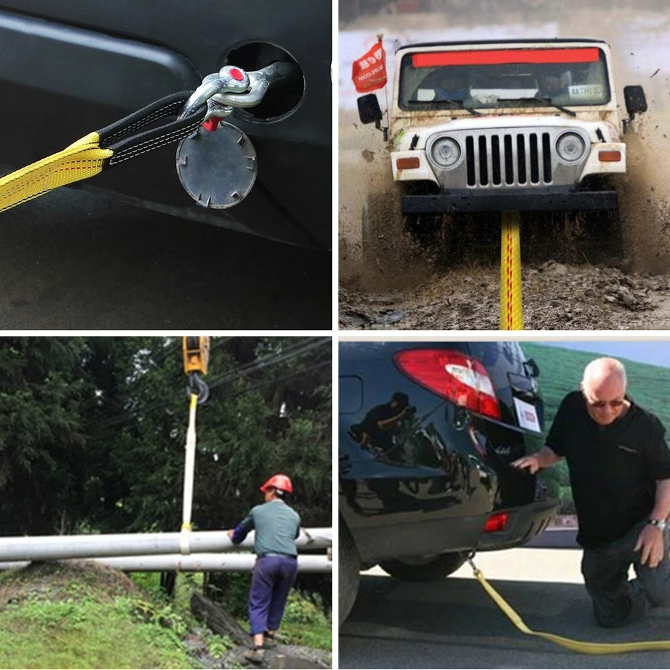 2pcs 6' x 2" Heavy Duty Nylon Lifting Sling Tow Strap Web Vertical Choker Basket - Image 4 of 4