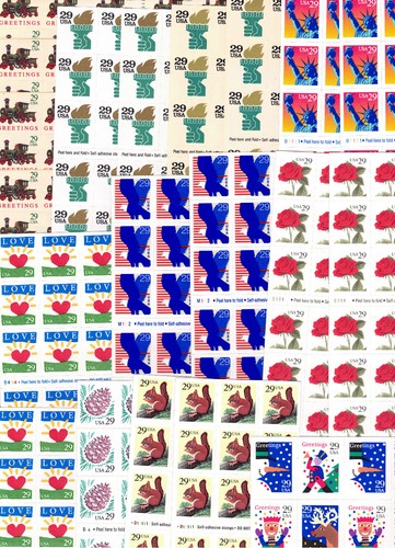 US $102.60 FACE POSTAGE LOT of MINT / NH 29¢ VALUES in COMPLETE BOOKLET PANES!