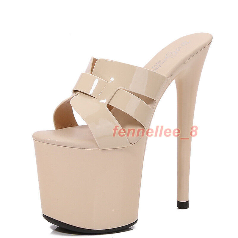 PANTOFOLA D’ORO Ciabatte donna tacco alto 20 cm sandali punta aperta plateau stiletto mules scarpe