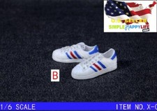  1/6 WHITE AD sneakers shoes for 12" male figure hot toys Phicen ganghood ❶USA❶