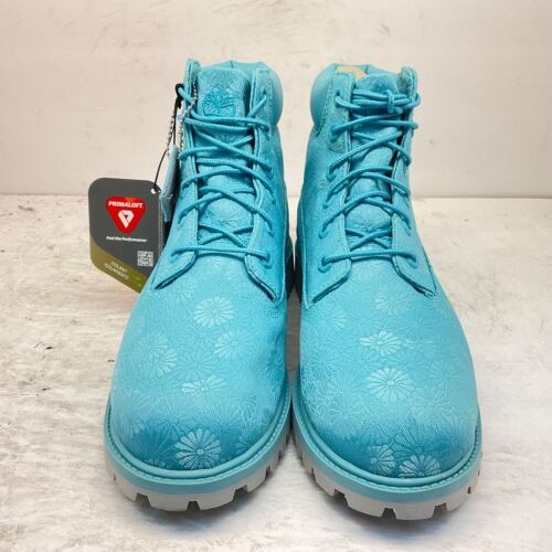 Timberland Kid’s 6" Premium Waterproof Boots A174B Maui-Blue Floral Size 5M - Picture 2 of 9