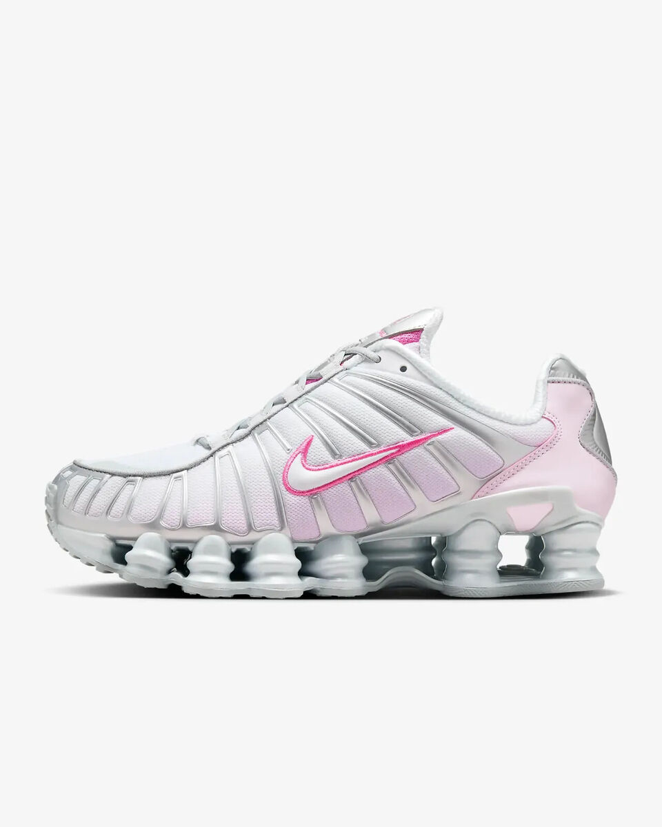New Nike Women's Shox TL Shoes - Metallic Platinum/ Pink New Nike Women's Shox TL Shoes - Metallic Platinum/ Pink