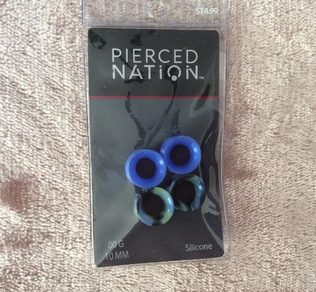 Pierced Nation silicone 00 Gauge 10MM 2 Pair of Plug/Tunnels eBay