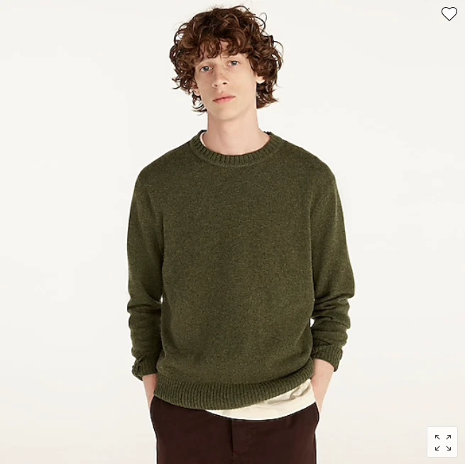 NWT J.Crew $79.50 Menu0026#039;s Tall rugged merino wool crewneck sweater, Green,  Sz L,XL | eBay