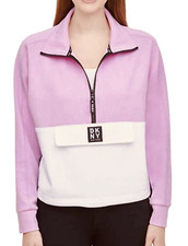 New DKNY Sport Ladies Zip Pullover Sweater Extra Large XL Rosebud Pink