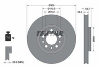 Textar 2X Bremsscheibe Vorne Ø305 Mm InnenbelüFtet FüR Alfa Romeo Giulia 952_
