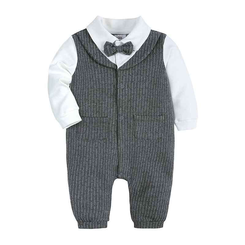 Baby Boy Bodysuit Outfit Bow Tie Christening Birthday Wedding