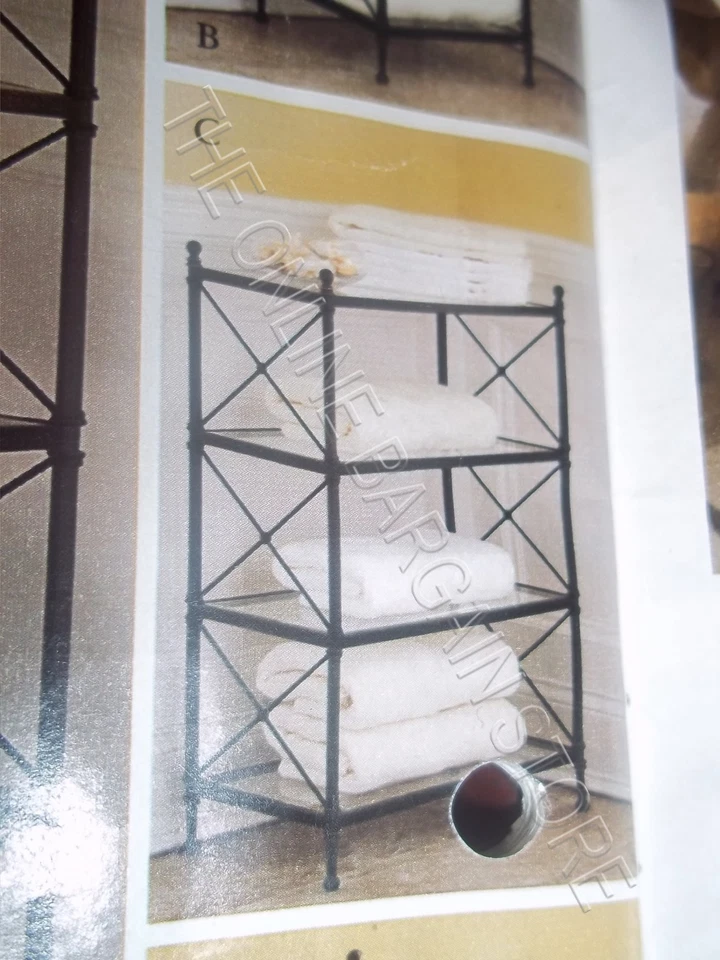 Puerta Frontal Bronce Rectangular Baño Estante Etagere Metal Armario Soporte Foto 2 de 4