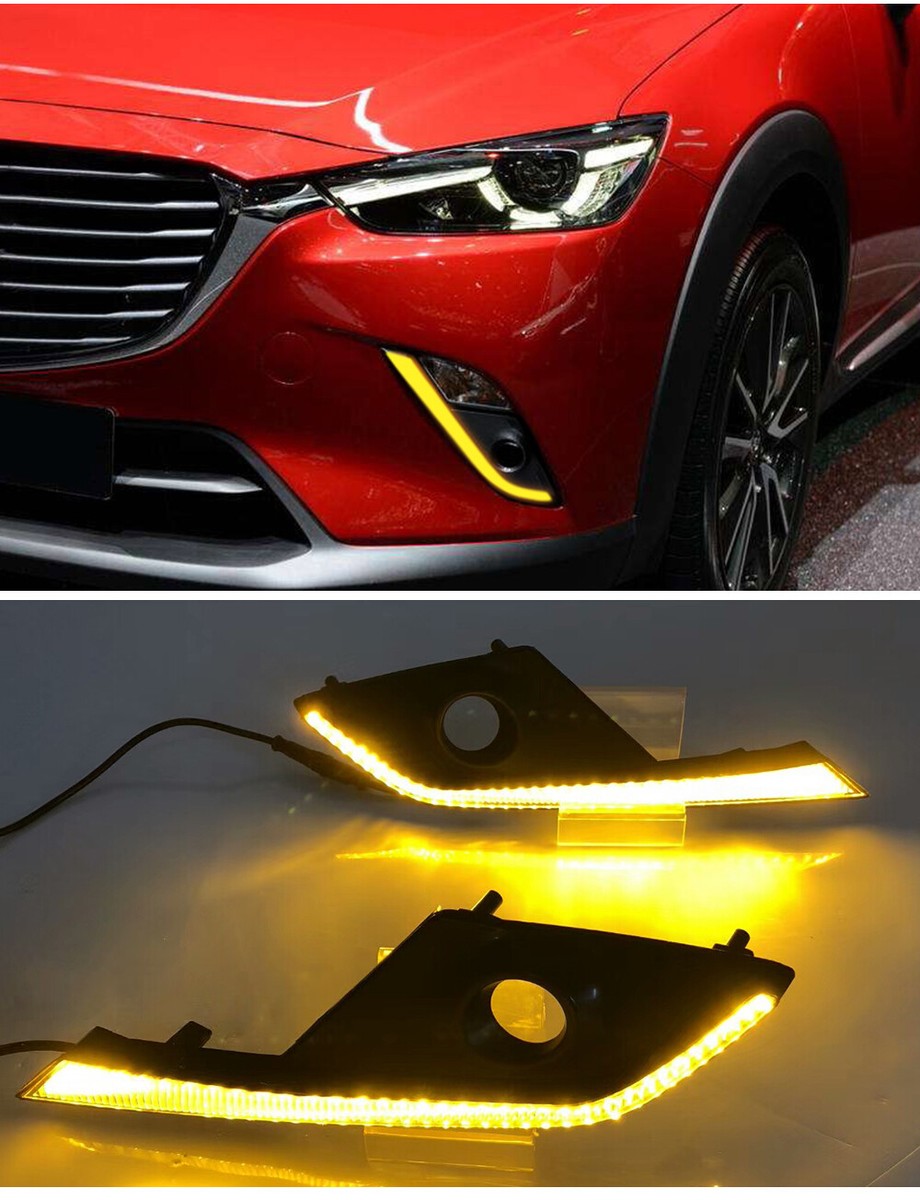 Pair DRL Daytime Running Driving LED Light Lamp For Mazda CX3/CX-3