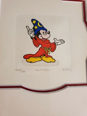 Disney Animation Art Etching (Fantasia Mickey) L/E Framed & Matted