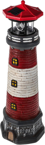 Solar Rotating LED Lighthouse Light Statue Decorative for Garden Yard Lawn Lands