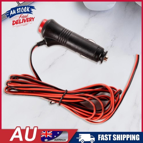 12V 24V Male Car Cigarette Lighter Socket Plug Connector On Off Switch 3M AU
