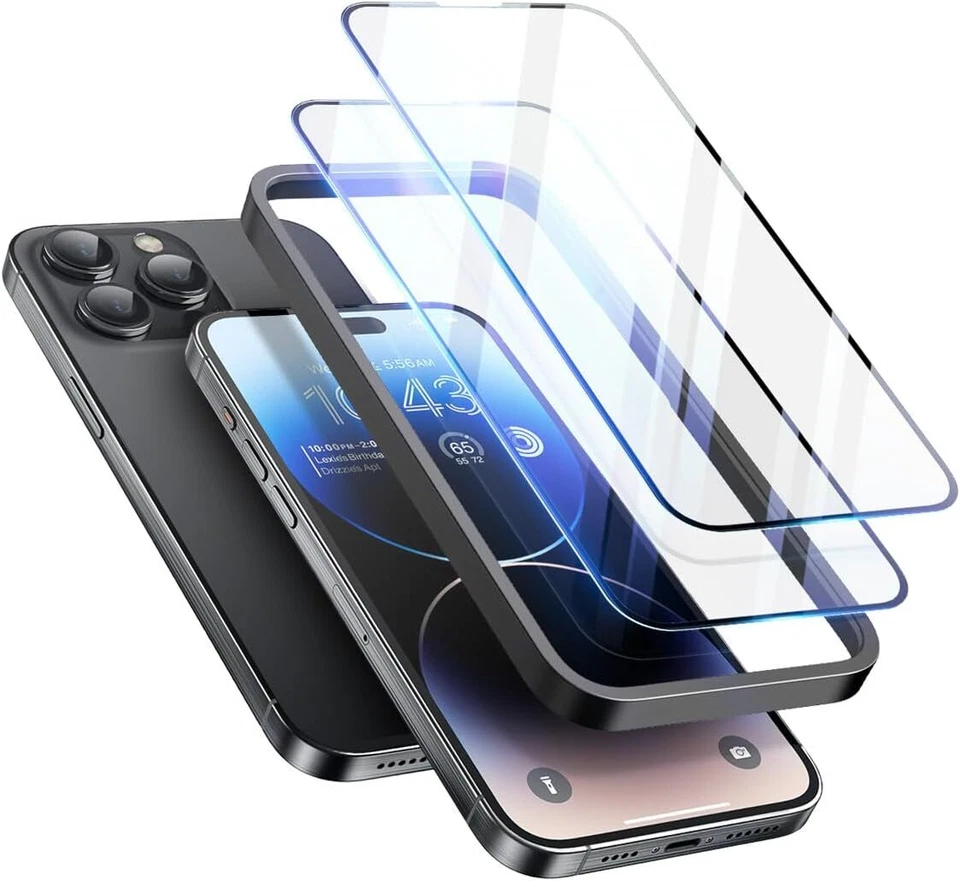 i-Blason iPhone 15 无气泡防划伤钢化玻璃屏幕保护膜 2 件 — 第 2/4 张图片