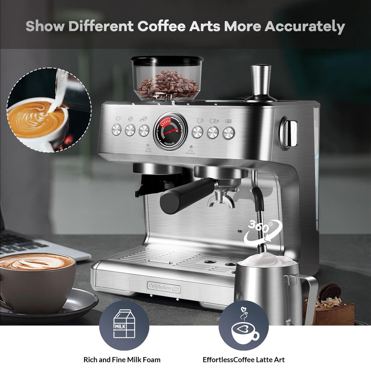 Semi-Auto Espresso Coffee Machine 20 Bar Professional Coffee Maker
