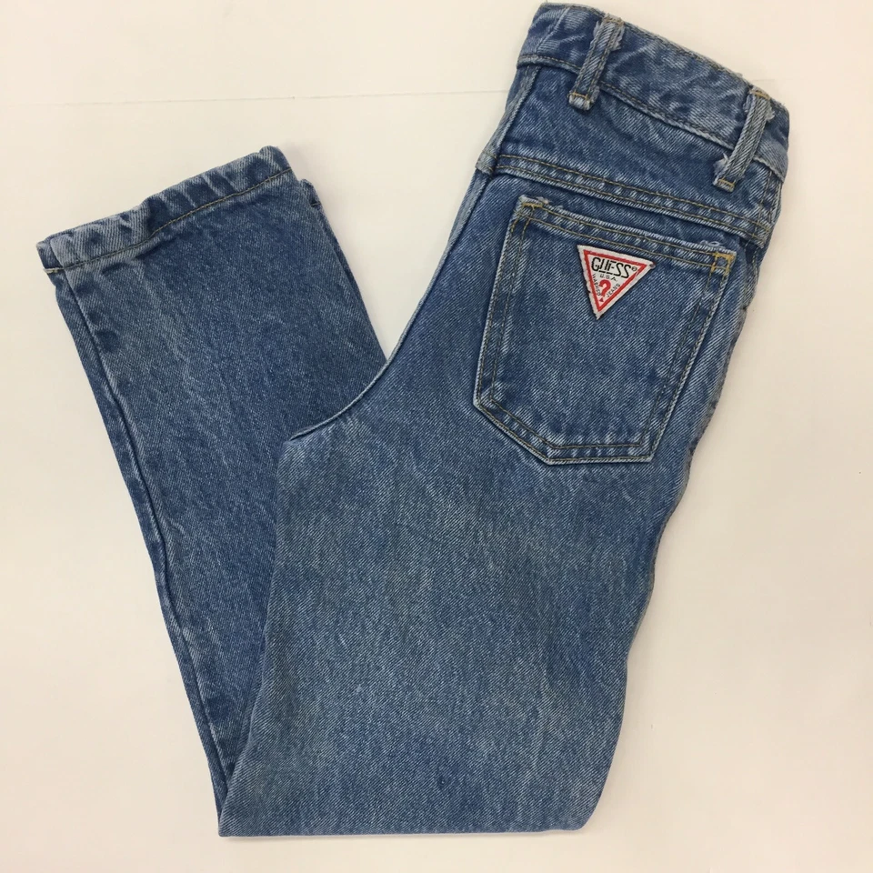 Vintage 1986 Georges Marciano for Guess? Kids Size 7 Blue Jeans  USA 100% Cotton - Image 3 of 4
