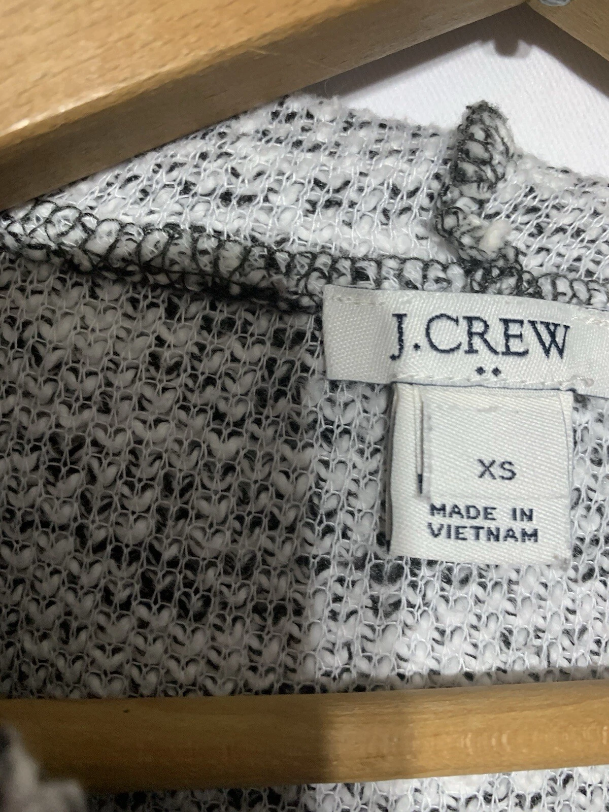 VETEMENTS Felpa donna J Crew grigia con cappuccio e zip intera taglia XS tasche