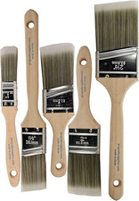 5 set Pro Paint Brush Set 1" Flat, 1-1/2" Angle 2" Stubby, 2" Flat, 2-1/2" Angle