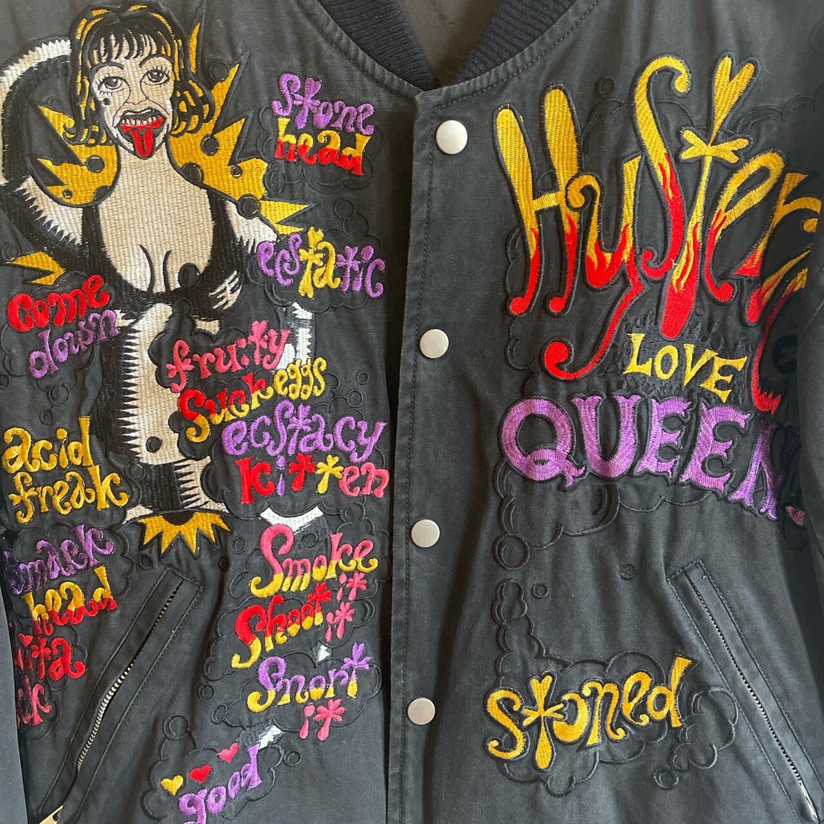 Vintage 80s Hysteric Glamour Punishment School Black Varsity Vintage 80s Hysteric Glamour Punishment School Black Varsity