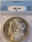 1887-O MORGAN SILVER DOLLAR ANACS MS64PL