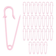 30-Pack Large Safety Pins, 2" Blanket Pin for Fashion/Clothes/Craft [Pink]