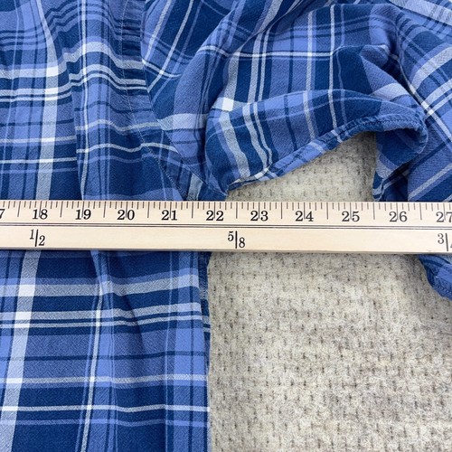 Ralph Lauren Shirt Men Large Blue Button Up Lightweight Oxford Cloth Plaid Dress - Picture 10 of 12