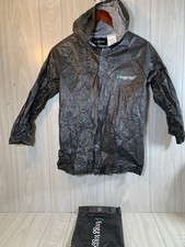 Frogg Toggs Youth Teen Rain Jacket Small Medium Black Hood Lightweight Zipper