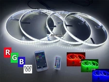 4Rings 17.5"APP Remote DOUBLE ROW RGB+PURE WHITE LED Trucks Wheel Rim Lights Set