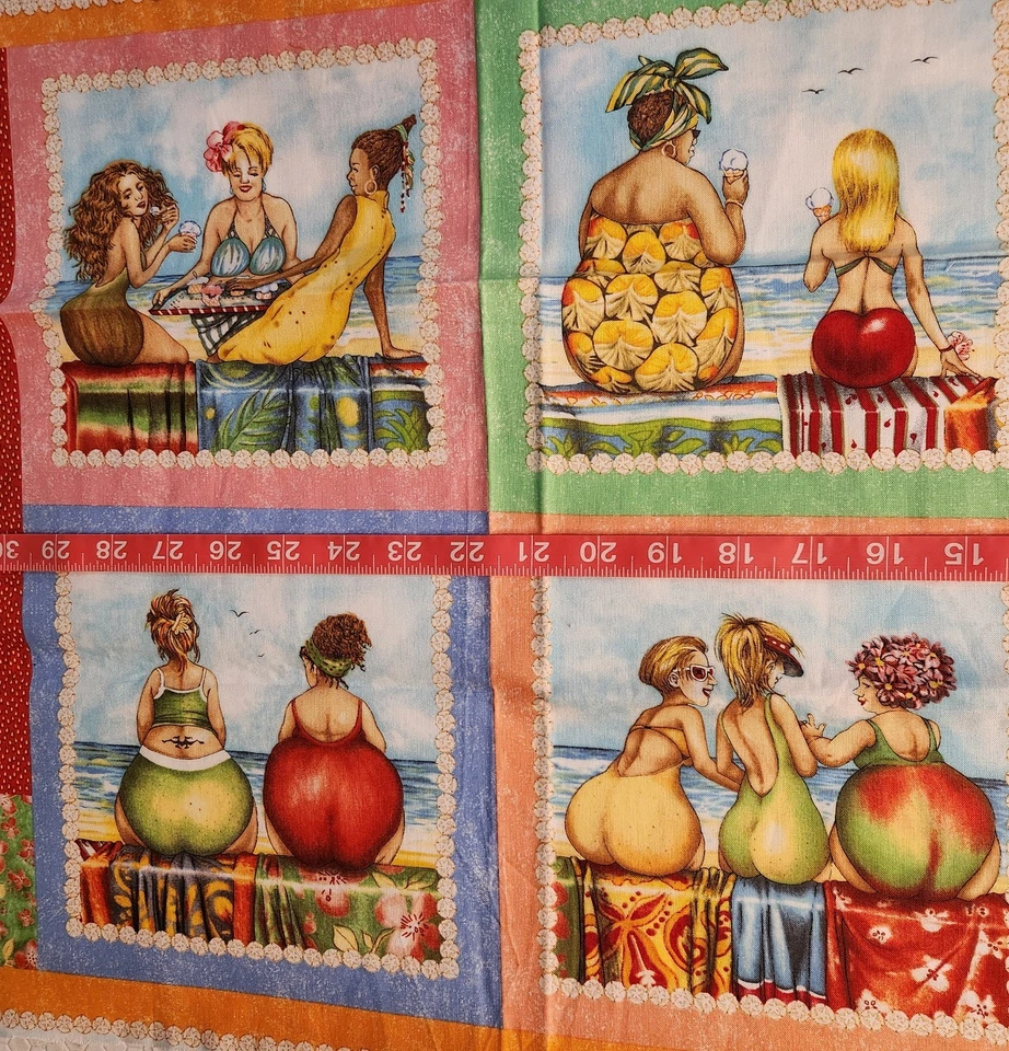 PANEL de tela con fondo de fruta para damas de Mary Stewart amarillo 1518 23" x 42" fuera de stock Foto 4 de 4