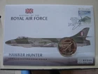 (B327) RAF. 2008 Coin Cover HAWKER HUNTER PNC