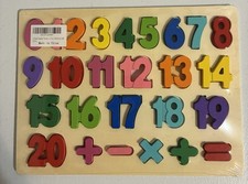 Wooden Puzzles for Kids, Number Blocks, Montessori Preschool Educational Todd...