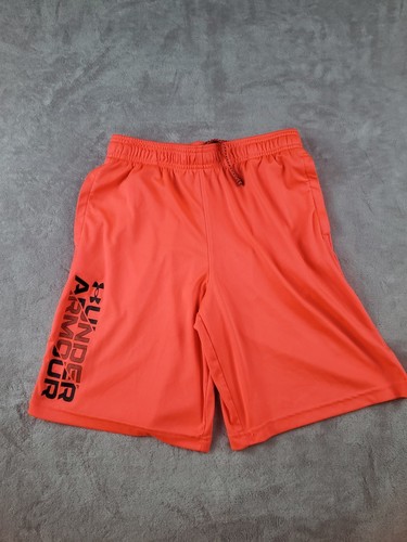 Under Armour Youth Size Large Orange Basketball Shorts,Logo Leg, Loose, Athletic - Picture 12 of 20