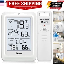 Indoor Outdoor Thermometer Wireless Weather Station, Temperature Humidity Mon...