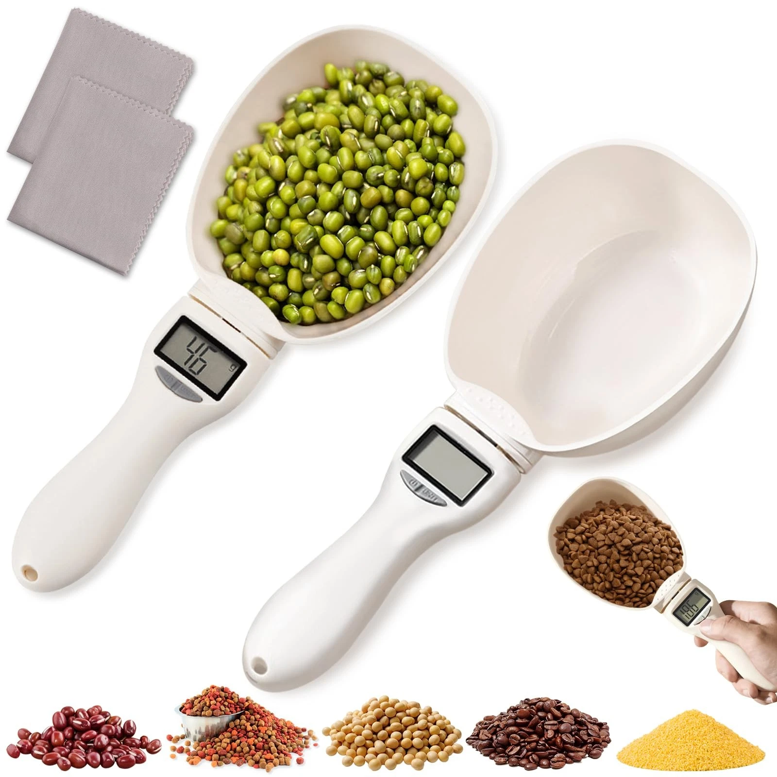 2pcs Digital Measuring Spoon Scale,Electronic Measuring Spoon 800g/0.1g High ...