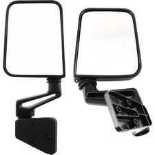 Left & Right Side View Door Manual Black Folding Mirrors for 87-02 Jeep Wrangler