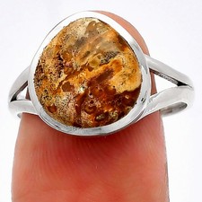 Natural Picture Jasper 925 Sterling Silver Ring s.9 Jewelry R-1005