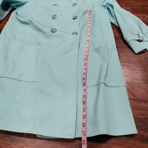 Langarm Zweireiher Longline Trenchcoat Hellblau Damen Gr. M - Bild 11 von 11