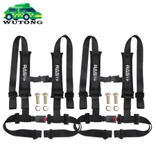 2PCS 4 Point 2" Racing Harness Seat Belt w/ Button Release Universal For ATV UTV
