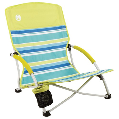 #ad 2000019265 COLEMAN UTOPIA BREEZE BEACH CHAIR WITH CUP HOLDER CARRY BAG YELLOW $33.85