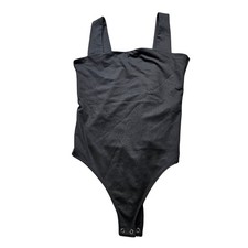 Abercrombie Fitch Bodysuit Womens Medium Black Soft A F Collection Square Neck