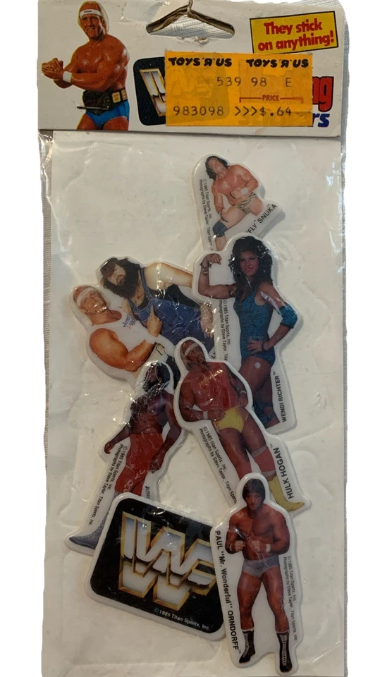 WWF WWE 1985 Wrestling Superstars Puffy Stickers Hogan Mr Wonderful Junkyard Dog - Image 2 of 4