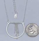 Sterling Silver 925 Fringe Circle Pendant Minimalist Necklace 18” + 3” Ext. NWT — photo 3