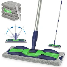 Microfiber Mops for Hardwood Laminate Tile Floor Cleaning: Stainless Steel Ha...