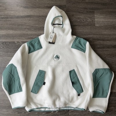 Nike ACG Sherpa Fleece Hoodie White Green Pullover Thermal Outdoor