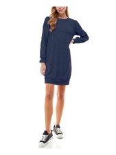 KINGSTON GREY Womens Navy Long Sleeve Short Dress Size: XS