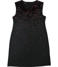 Alfani Womens Paillete Sleeveless Shift Dress, black, 14
