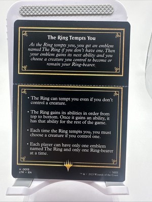 mtg the ring helper card The Ring Helper Card Universes Beyond: the Lord of the Rings: Tales of  Middle-Earth Regular for sale online