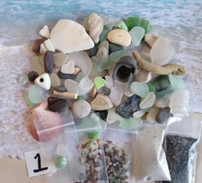 Genuine Sea Glass and Beach Finds 1 lb 6 oz. Marble Ohajiki Sea Glass Stones etc