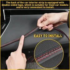 Car 2M PU Leather Decor Dashboard Sticker Moulding Line Strip Trim Accessories