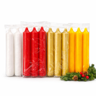 Adventkerzen  EWA 4 Stück Beutel weiß rot gelb oder gold 2,3 x 2,3 x 10,5 cm