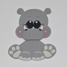 Baby Hippo. Scrapbook, Card making Paper Piecing